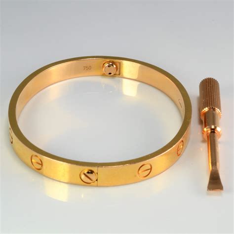 is the cartier love bracelet solid gold|cartier love bracelet screwdriver gold.